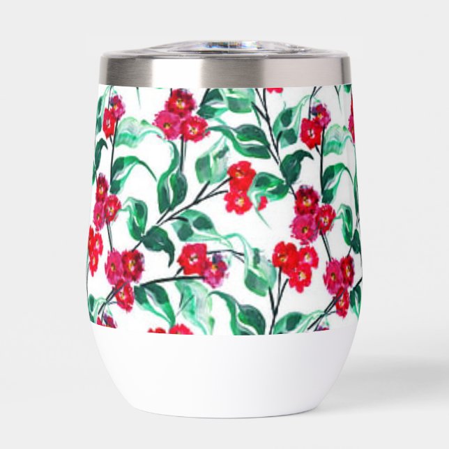 Floral Red Colour Flowers Pattern-56698 (Front)