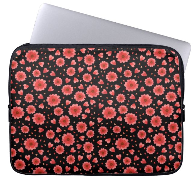 Floral Red Flowers Pattern-23321 Laptop Sleeve (Front)