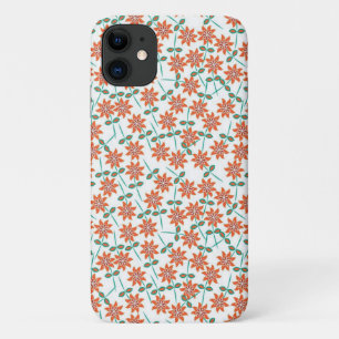 Floral Red Flowers Pattern White Background-14200 Case-Mate iPhone Case