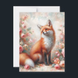 Floral Red Fox in Rose Garden Postcard<br><div class="desc">This wild animal portrait postcard features a serene red fox nestled among soft,  pastel-toned roses and lush garden blooms. This whimsical fox painting blends woodland fantasy with delicate floral aesthetics,  making it perfect for canine lovers,  nature enthusiasts,  and cottagecore admirers. Ideal for all ages.</div>
