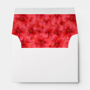 Floral Red Garden Lilies Custom Address Envelope
