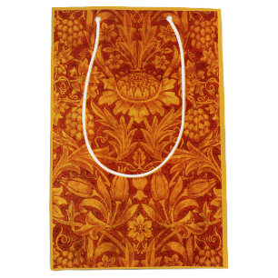 Floral Red & Golden Yellow Wm Morris Medium Gift Bag