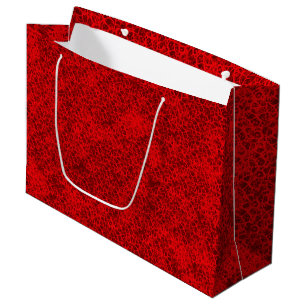 Floral Red Inprint Large Gift Bag
