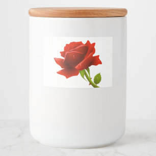 Floral Red Rose Flower Food Label