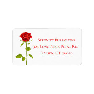 Floral Red Rose Flower Wedding Bridal Shower Label