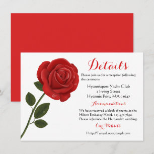 Floral Red Rose Flower - Wedding Party Invitation