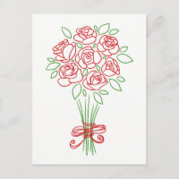 Floral Red Rose & Green Flowers - Love Wedding