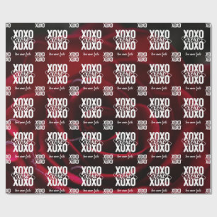 Floral Red Rose XOXO Love Never Fails Valentines Wrapping Paper