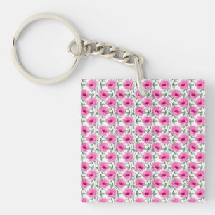 Floral Red Roses Pattern-55501 Key Ring