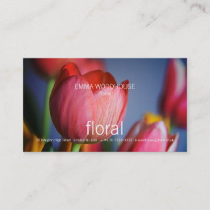 Floral - Red Tulips Business Card