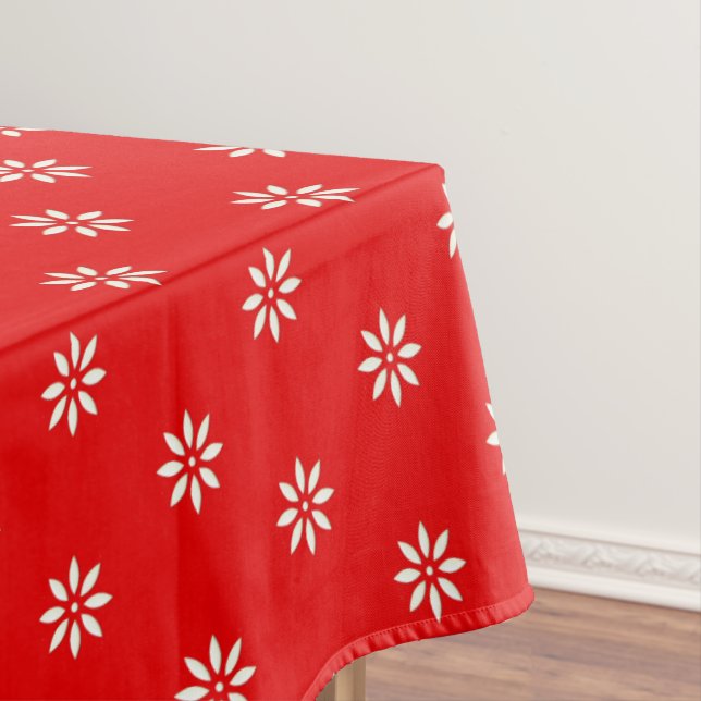 Floral Red & White Tablecloth (In Situ)