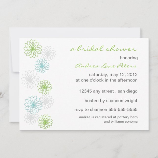 Floral Reflection Bridal Shower Invitation (Front)