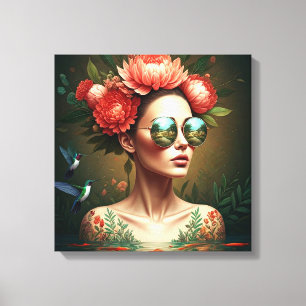 Floral Reflection Canvas Print