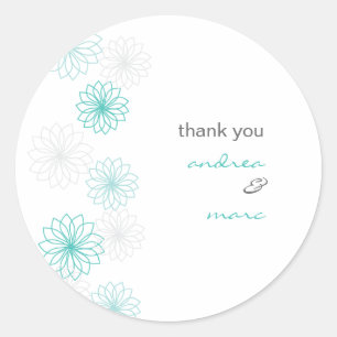 Floral Reflections Round Thank You Sticker
