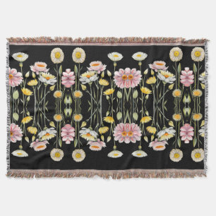 Floral Reflections Throw Blanket