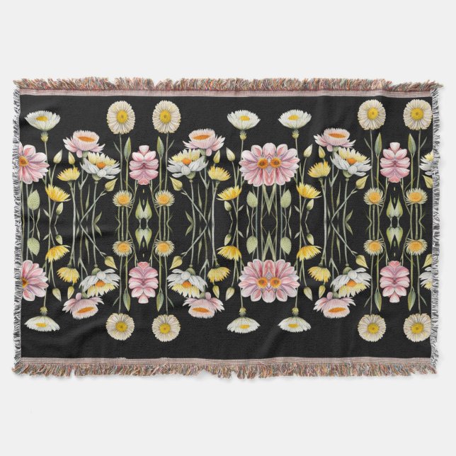 Floral Reflections  Throw Blanket (Front)