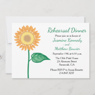 Floral Rehearsal Dinner Sunflower Yellow Flowers Invitation