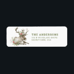 Floral Reindeer | Christmas | return address Label<br><div class="desc">These Christmas return address labels feature a reindeer all decked out with holiday flowers.
You can personalise with you name and address.</div>