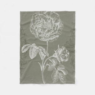 Floral Relief I Fleece Blanket