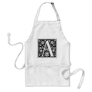 Floral Renaissance Alphabet Letter A Standard Apron