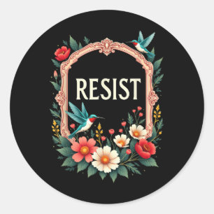 Floral Resist Trump  Classic Round Sticker