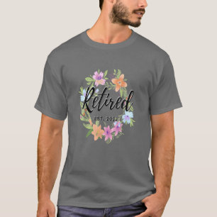 Floral Retired Est. 2022 Womens Retirement For Wom T-Shirt