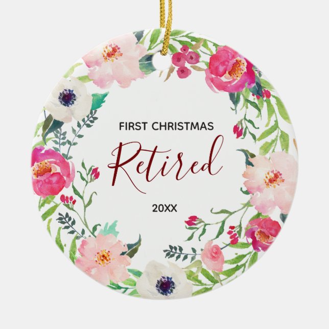Floral Retired First Christmas Ornament (Front)