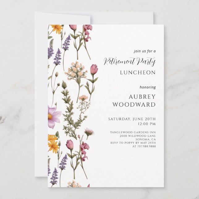 Floral Retirement Party Invitation (Front)