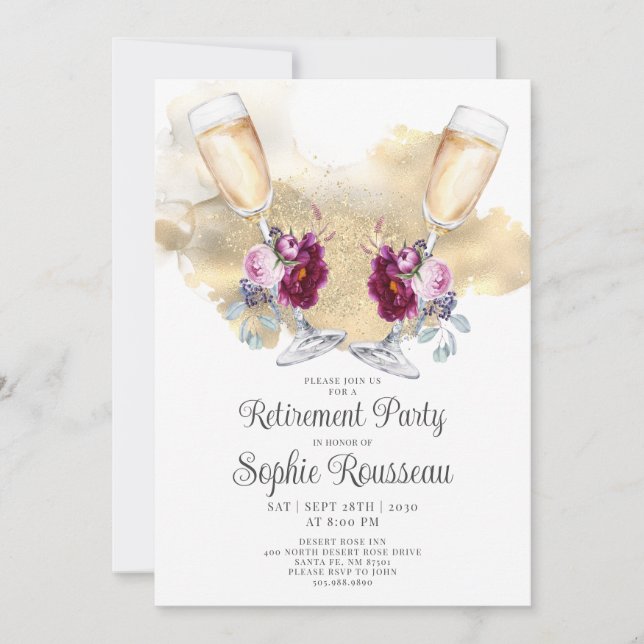 Floral Retirement Party Invitation (Front)