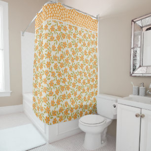 Floral Retro 70s Shower Curtain