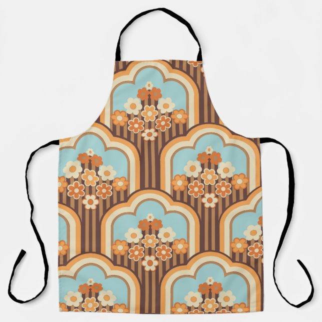 Floral Retro: 70s Wallpaper Revival Apron (Front)