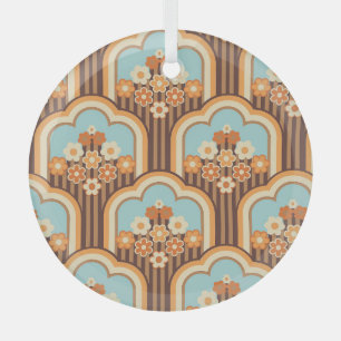 Floral Retro: 70s Wallpaper Revival Glass Tree Decoration