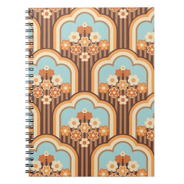 Floral Retro: 70s Wallpaper Revival Notebook (Front)
