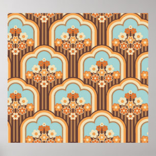Floral Retro: 70s Wallpaper Revival Poster