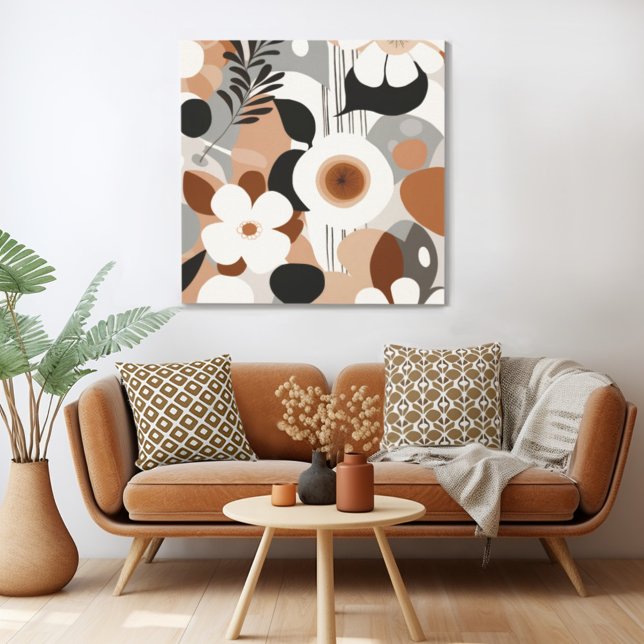 Floral Retro Canvas Print (Mix n' match in retro mid century modern style with a retro floral canvas print from Wild on Flowers)