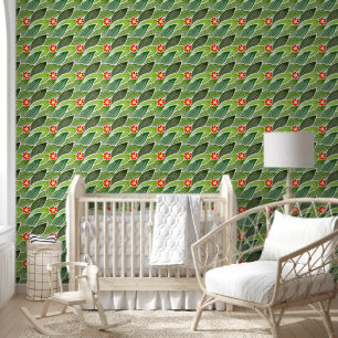 Floral Retro Cute Daisy Green Cheerful Groovy Wallpaper