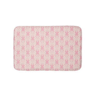 Floral retro damask bath mat
