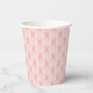 Floral retro damask paper cups
