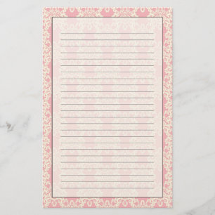 Floral retro damask stationery