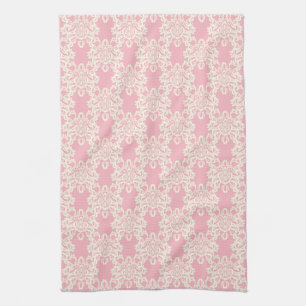 Floral retro damask tea towel