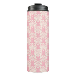 Floral retro damask thermal tumbler