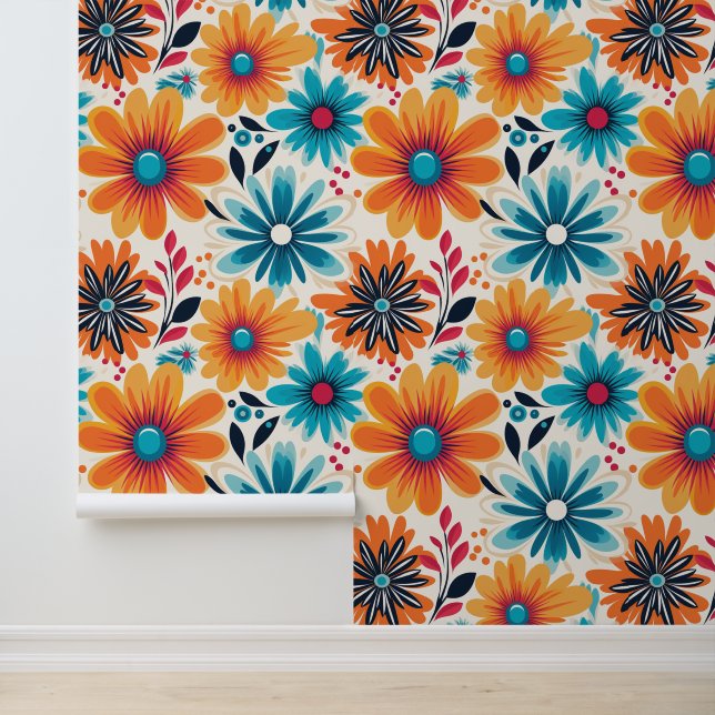 Floral Retro Flower Power Wallpaper (Application)
