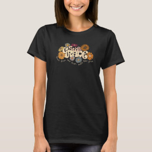 Floral Retro Groovy 5th Grade Teacher Student Back T-Shirt