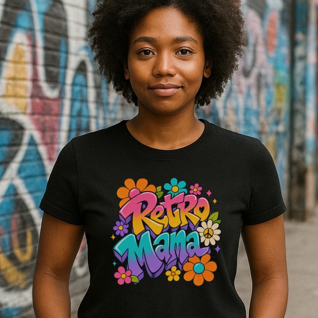 Floral Retro Mama T-Shirt (Creator Uploaded)