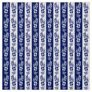 Floral retro navy pattern fabric