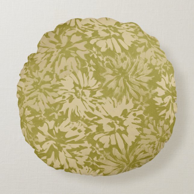 Floral retro pattern in boho style. round cushion (Front)