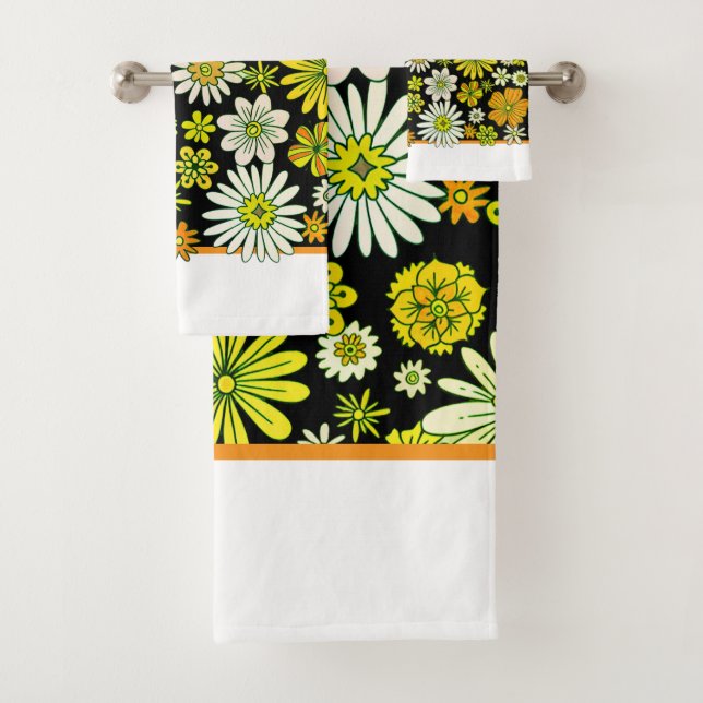 Floral retro patterned Towel set (Insitu)
