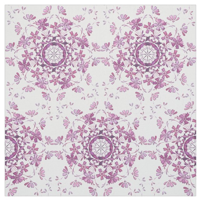 floral retro  purple  element fabric (Swatch)