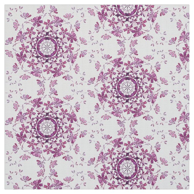 floral retro  purple  element fabric (Swatch)