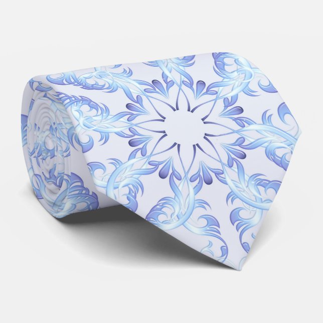 Floral Retro  Royal Pattern Tie (Rolled)